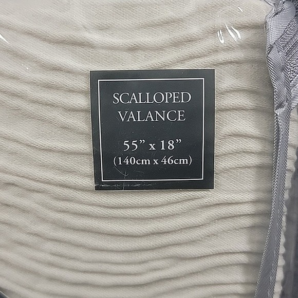 Waterford Linens NEW Allure Scalloped Valance 55×18 Slate Gray - Picture 2 of 6